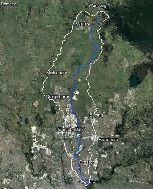 Merri Creek Tour Catchment map