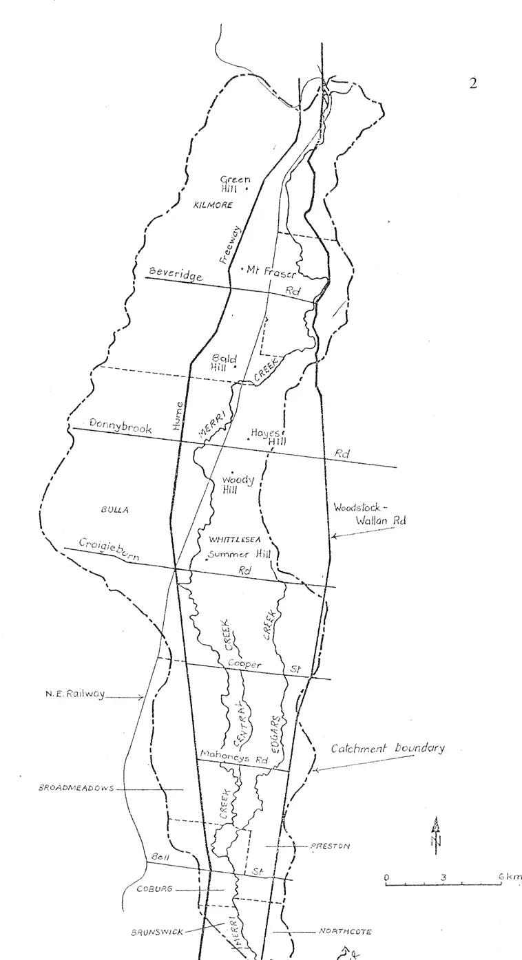 Map of Merri Creek and its catchment